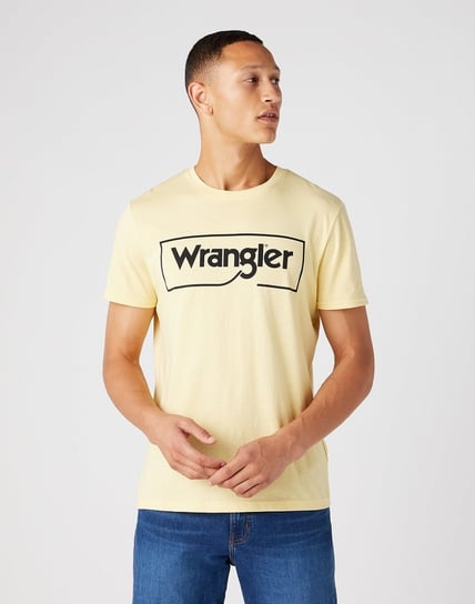 Wrangler Frame Logo Tee Męski T-Shirt Koszulka Nadruk Sunlight W7H3D3Xcu-M Inna marka