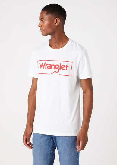 Wrangler Frame Logo Tee Męski T-Shirt Koszulka Nadruk White W7H3D3989-M Inna marka