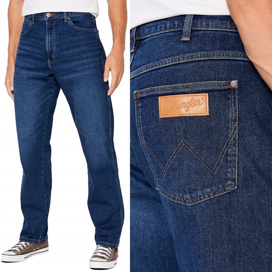 Wrangler FRONTIER RELAXED Dancing Water PROSTE LUŹNE CIEMNY DżINS W34 L32 Wrangler