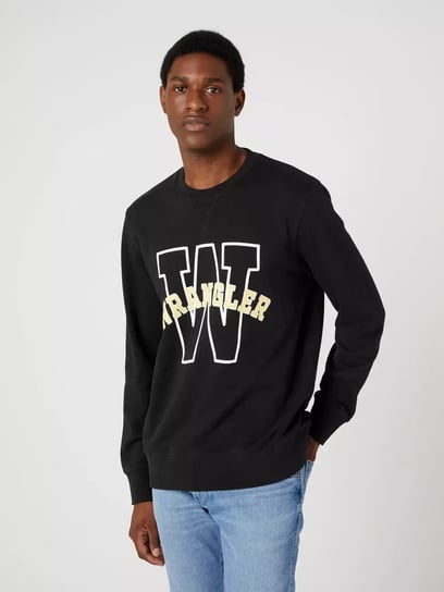 Wrangler Graphic Crew Męska Bluza Klasyczna Logo Nadruk Sweat Faded W6G8I3Xv6-S Inna marka