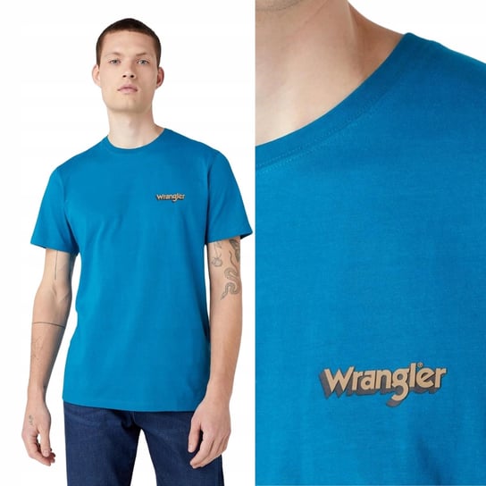 Wrangler GRAPHIC LOGO TEE Ocean Depths BAWEŁNIANA KOSZULKA T-SHIRT LOGO M Wrangler