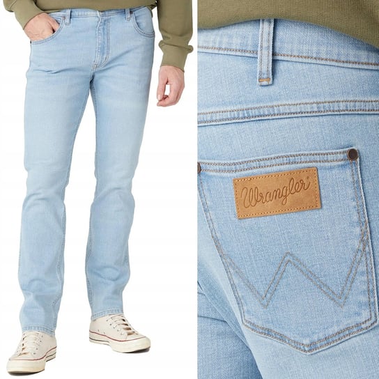 Wrangler GREENSBORO Blue Waves PROSTE SPODNIE JEANSOWE BLUE DżINS W32 L30 Wrangler