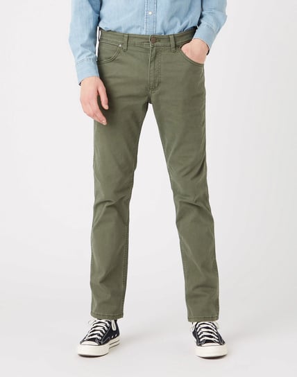 Wrangler Greensboro Męskie Spodnie Jeansowe Militare Green W15Q71G40-W32 L34 Inna marka