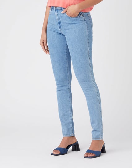 Wrangler High Rise Skinny Damskie Spodnie Jeansowe Cali Blue W27Hxr414-W34 L32 Inna marka