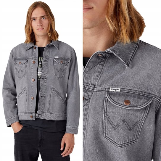 Wrangler ICONS 124MJ JACKET Bright Side SZARA KATANA KURTKA DżINS XL Wrangler