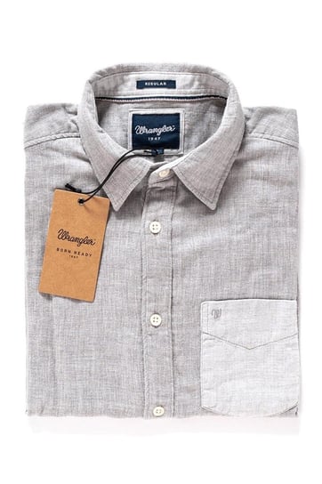 Wrangler, Koszula męska, L/S 1Pkt Shirt Mid Grey Mel W5760Nn37, rozmiar S Wrangler