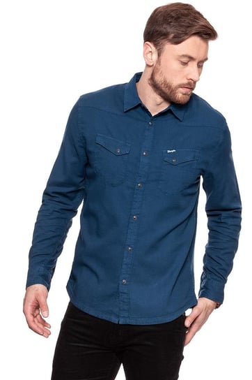 Wrangler, Koszula męska, L/S Western Shirt Navy W5969Ns35, rozmiar S Wrangler