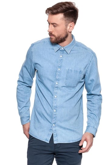 Wrangler, Koszula męska, Ls 1Pkt D Shirt Light Indigo W59861D4E, rozmiar S Wrangler