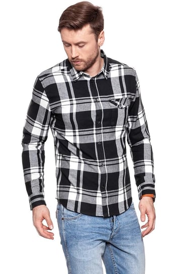 Wrangler, Koszula męska, Ls 1Pkt Flap Shirt Black W5932T201, rozmiar S Wrangler