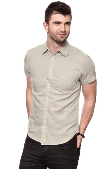 Wrangler, Koszula męska, Ss 1Pkt Shirt Plaza Taupe W5860Lou5, rozmiar L Wrangler
