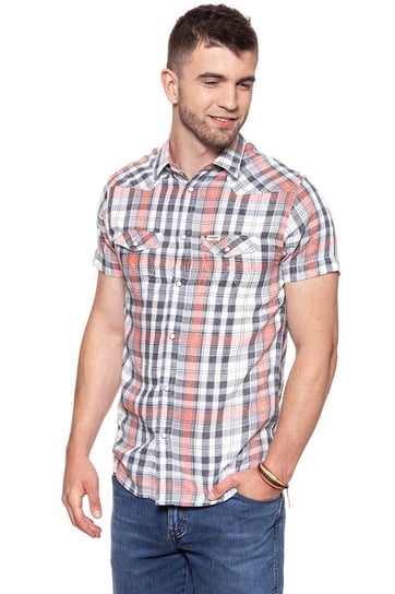 Wrangler, Koszula męska, Ss Western Shirt Glow Orange W5A246D48, rozmiar L Wrangler