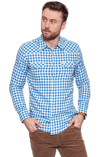 Wrangler, Koszula męska, Western Shirt Deep Water W5983Szdf, rozmiar S Wrangler