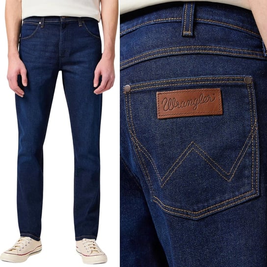 Wrangler LARSTON SLIM TAPERED Landed ZWĘŻANE GRANATOWY DżINS W33 L36 Wrangler