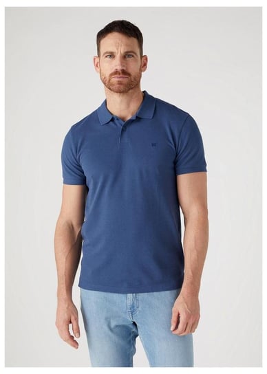 Wrangler Poloshirt Męskie Polo Koszulka Z Kołnierzykiem Dark Denim W7X7K4Xtg-M Inna marka