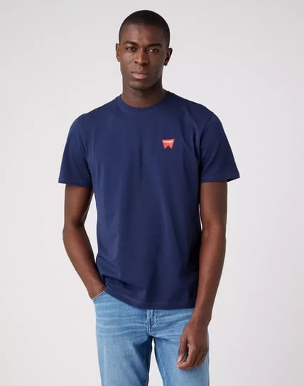 Wrangler Sign Off Tee Męski T-Shirt Koszulka Logo Navy W70Md3114-L Inna marka