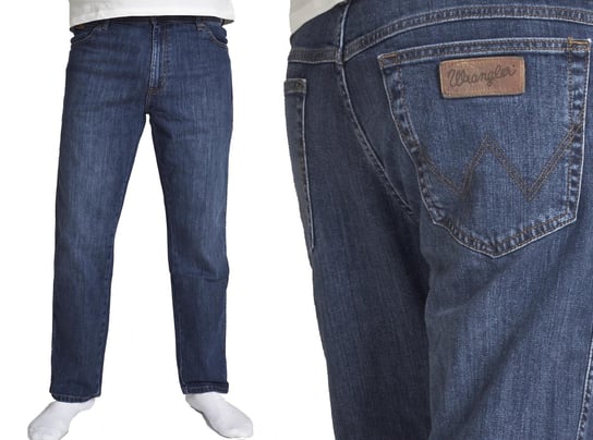 WRANGLER Spodnie Texas straight  jeans proste Niebieski W35 L34 Wrangler