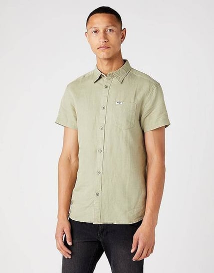 Wrangler Ss 1 Pkt Shirt Męska Koszula Krótki Rękaw Tea Leaf W5J1Log15-M Wrangler