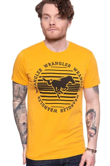 Wrangler T-Shirt Circle Tee Golden Rod W7Mfd3X1K-L Inna marka