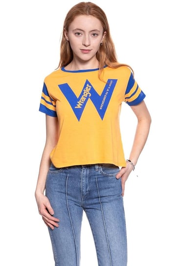 Wrangler, T-shirt damski, B&Y W Crop Tee Amber Yellow W721Cf7Uy, rozmiar M Wrangler