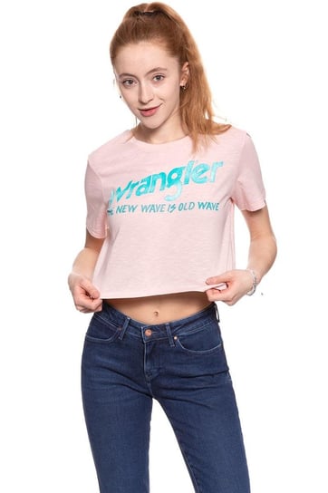 Wrangler, T-shirt damski, Crop Tee Chalk Pink W7382Eawg, rozmiar L Wrangler