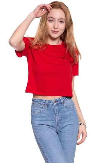 Wrangler, T-shirt damski, Crop Tee True Red W711Cev74, rozmiar S Wrangler