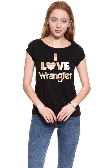 Wrangler, T-shirt damski, I Love Tee Black W700Lea01, rozmiar M Wrangler