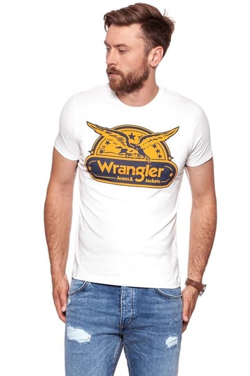 Wrangler, T-shirt męski, Ss Eagle Tee Offwhite W7B74Fk02, rozmiar S Wrangler