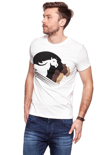 Wrangler, T-shirt męski, Western Graphic Tee Offwhite W7B94Fk02, rozmiar S Wrangler