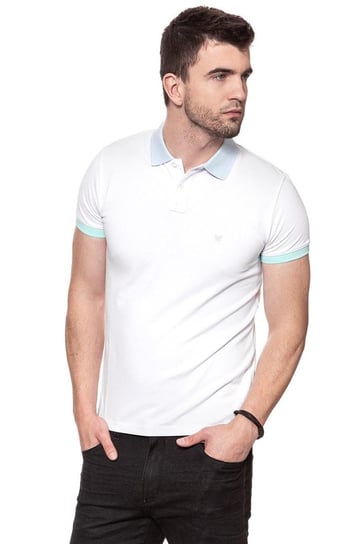 Wrangler, T-shirt polo męski, Contrast Polo White W7B59K412, rozmiar S Wrangler