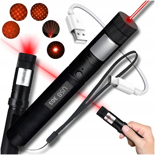 Wskaźnik Laserowy Laser Czerwony Usb Mocny Pointer 50000 Mw Duży Zasięg ZeeTech