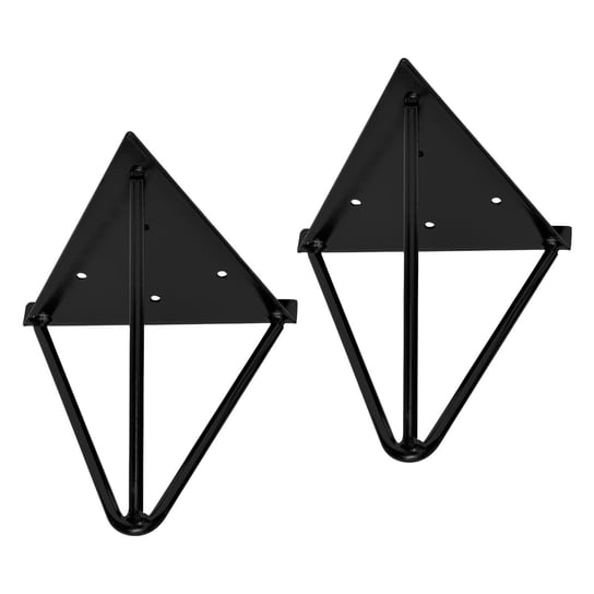 Wspornik półki trójkąt 2 sztuki 16x15,5x17 cm czarny metal ML design ML-DESIGN