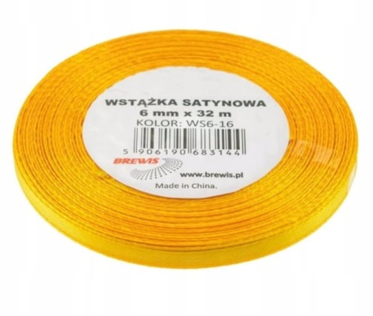 Wstążka Satynowa 6mm 32M Słonecznikowy Brewis Brewis