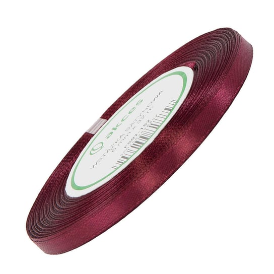 Wstążka satynowa ciemny burgund 6mm - 32mb AKCES