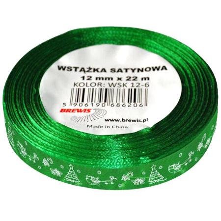 Wstążka Satynowa Świąteczna 12Mm X 22M Wsx 12-9 Brewis Zielona Inna marka