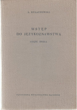 Wstęp do językoznawstwa Część II 