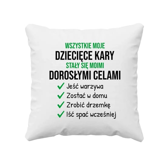 Wszystkie moje dziecięce kary - poduszka na prezent Koszulkowy