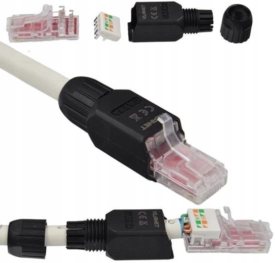 Wtyk Rj 45 Wtyk Złącze RJ45 Beznarzędziowy na Kabel LAN UTP Internetowy RJ ...