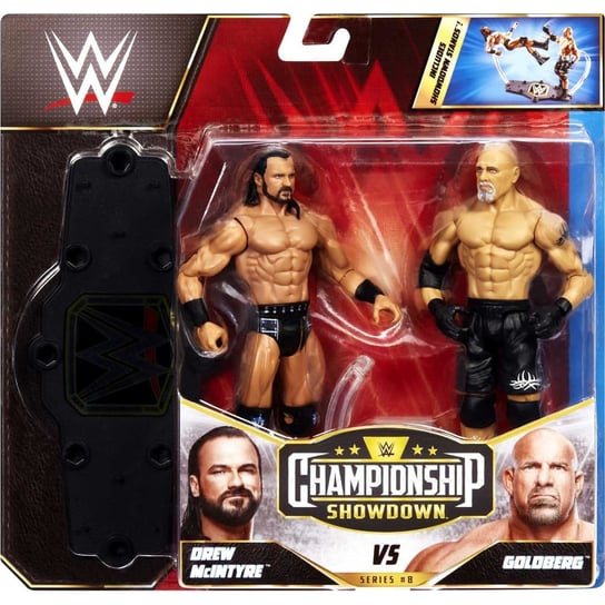 WWE CHAMPIONSHIP SHOWDOWN 2-PAK RUCHOME FIGURKI DREW MCINTYRE VS GOLDBERG Mattel