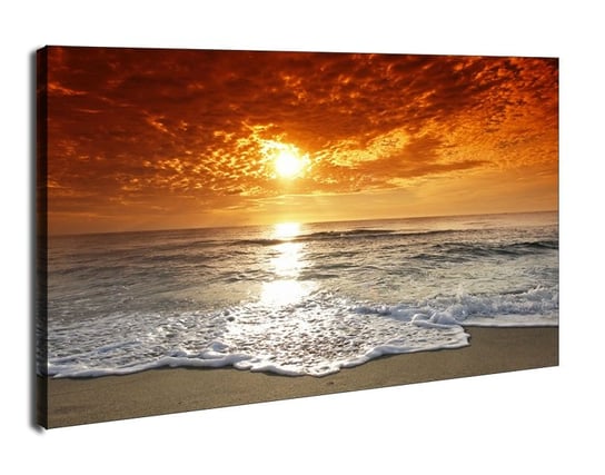 Wybrzeże, zachód słońca - obraz na płótnie 50x40 cm Galeria Plakatu