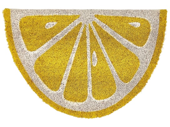 Wycieraczka kokosowa w kształcie cytryny 40 x 60 cm żółta IJEN Beliani