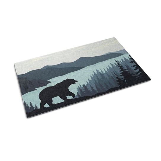 Wycieraczka Tekstylna z Gumowym Spodem na Podłogę 150x100 cm - Niedźwiedź na łonie natury Coloray