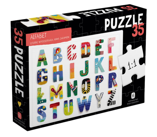 Wydawnictwo Nasza Księgarnia, puzzle, Alfabet, 35 el. Wydawnictwo Nasza Księgarnia