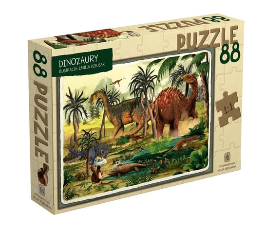 Wydawnictwo Nasza Księgarnia, puzzle, Dinozaury, 88 el. Nasza Księgarnia