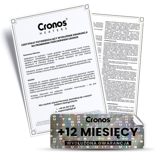 Wydłużona Gwarancja - 12 Miesięcy Do Promiennika Cr-600Twp CRONOS