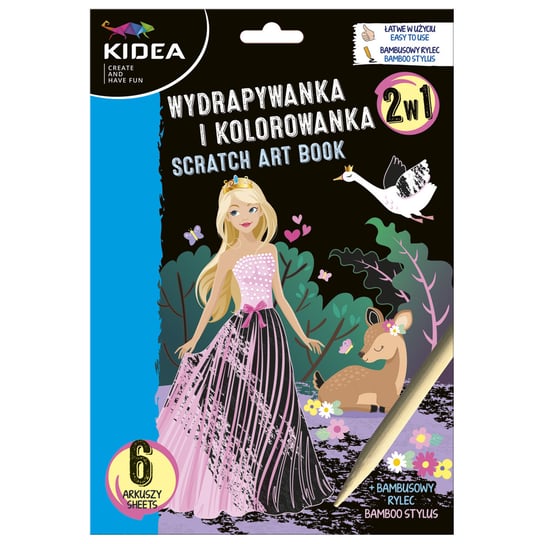 Wydrapywanka I Kolorowanka 2W1 (Księżniczki) KIDEA