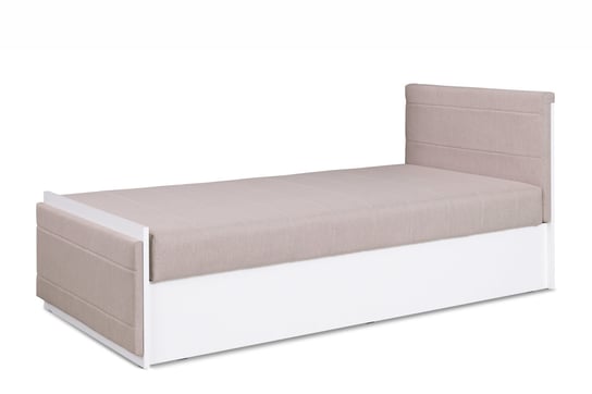 Wygodne białe łóżko z materacem do pokoju nastolatka FUNES Konsimo Konsimo