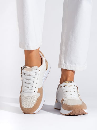 Wygodne damskie buty sportowe biało beżowe Shelovet-36 Inna marka