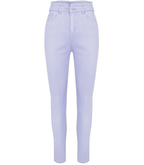 Wygodne elastyczne spodnie JEANSY SKINNY FIT kolorowe Eleganckie ROSE-34 Agrafka
