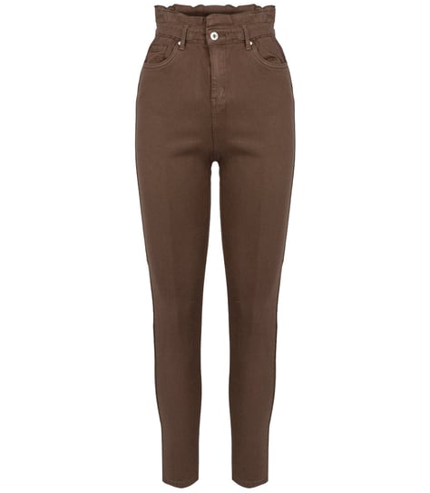 Wygodne elastyczne spodnie JEANSY SKINNY FIT kolorowe Eleganckie ROSE-34 Agrafka