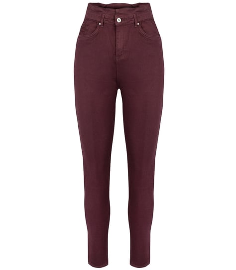 Wygodne elastyczne spodnie JEANSY SKINNY FIT kolorowe Eleganckie ROSE-36 Agrafka